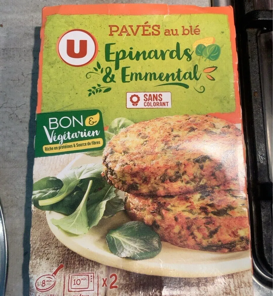 Pavés au blé epinards et emmental