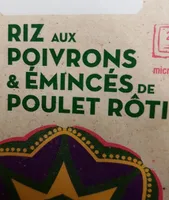 Riz aux poivronset emincés de poulet rôti