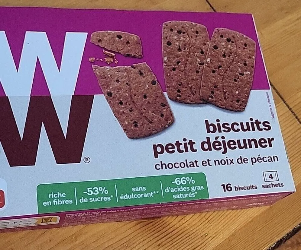 Biscuit petit dej chocolat noix pecan ww