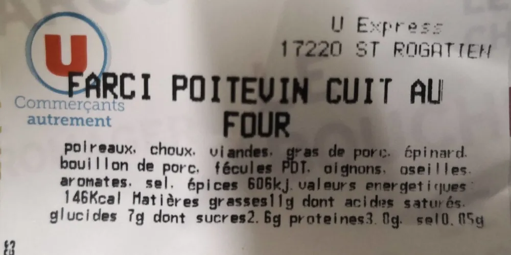 Farci Poitevin cuit au four