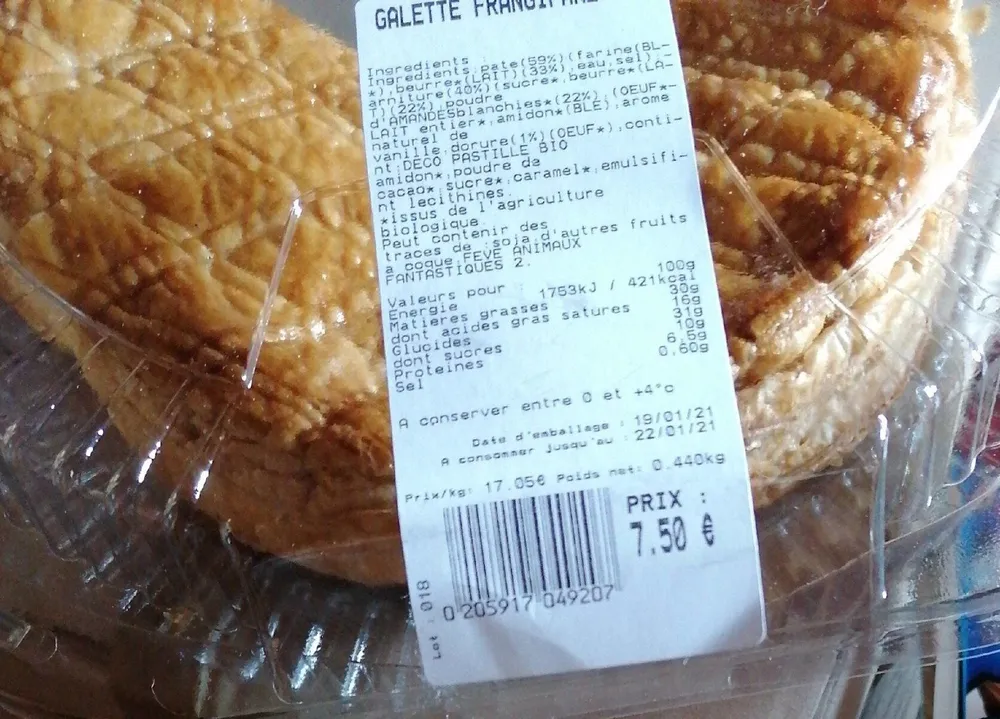 Galette frangipane bio