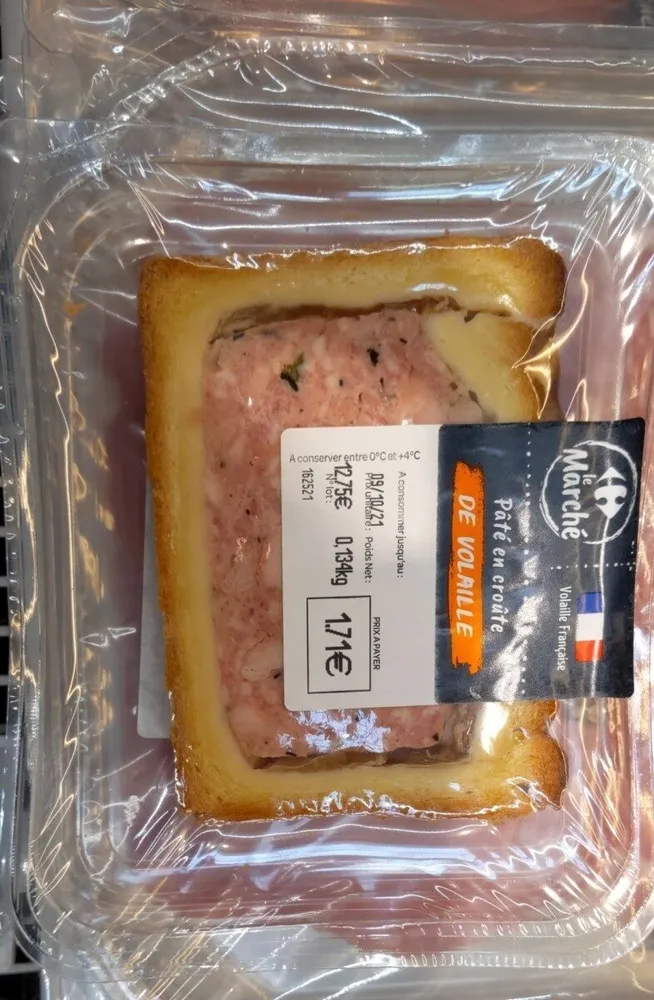 Tranche de pâté en croûte de volaille