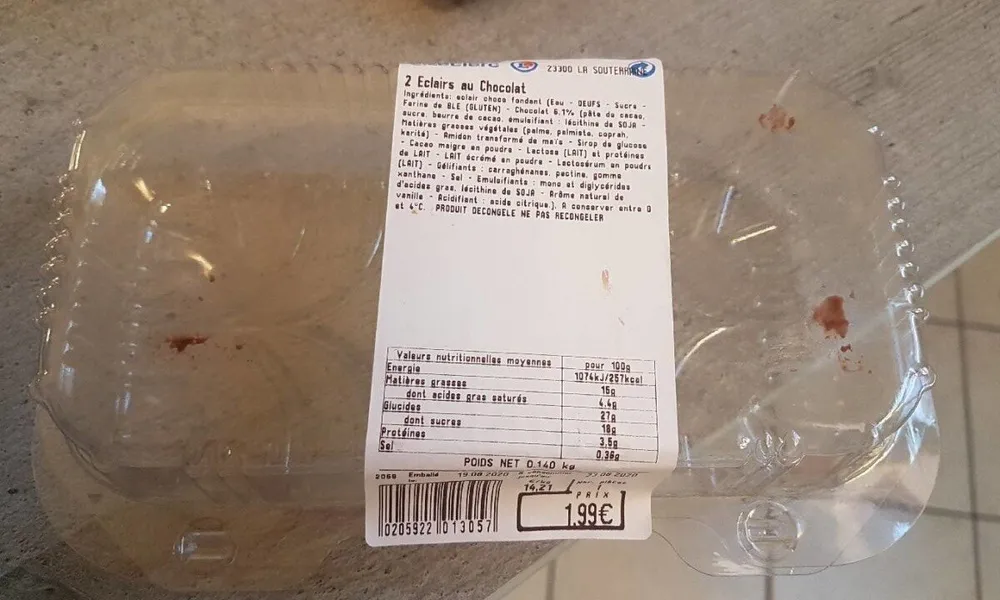 2 éclairs au Chocolat
