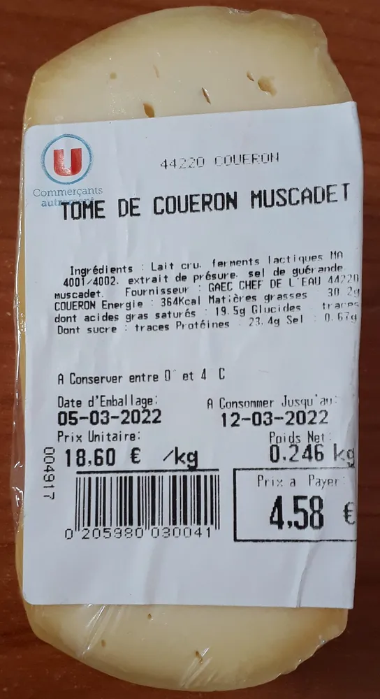 Tome de Couëron muscadet