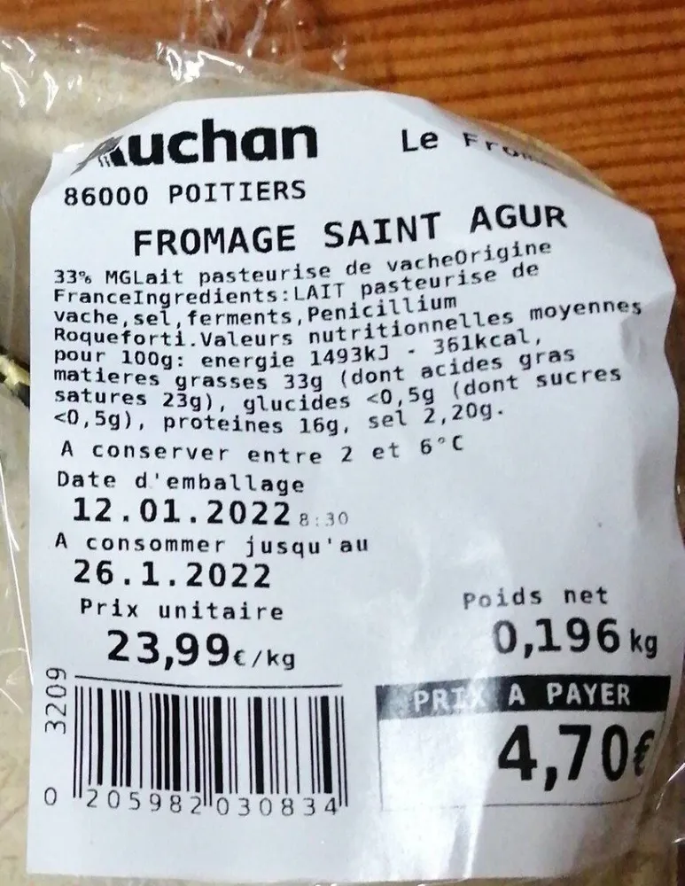 Fromage Saint agur