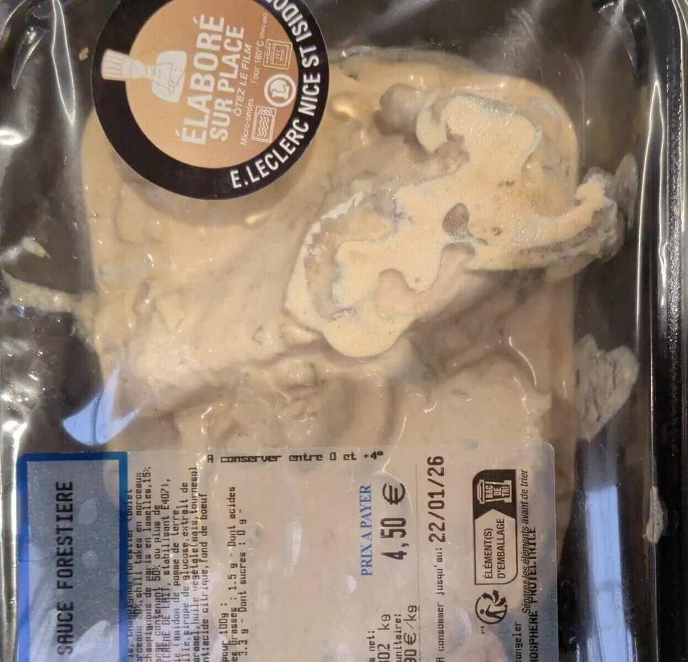 Filet poulet rôti sauce forestière