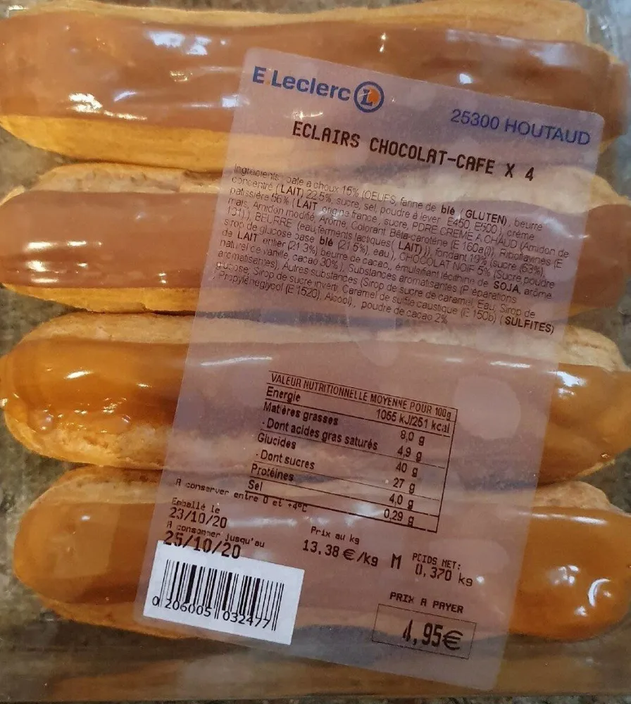 Éclairs chocolat-cafe x4