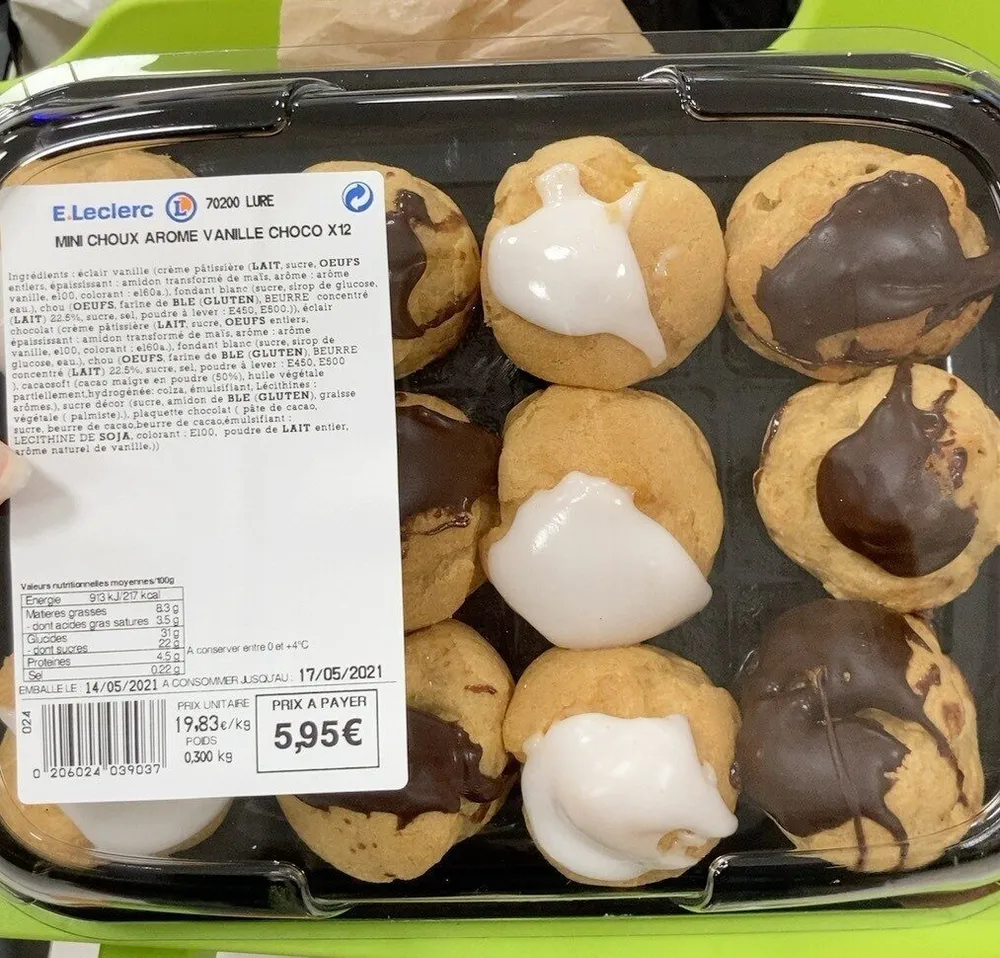 Mini choux arome vanille choco