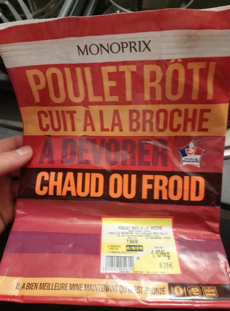 Poulet rôti, cuit à la broche