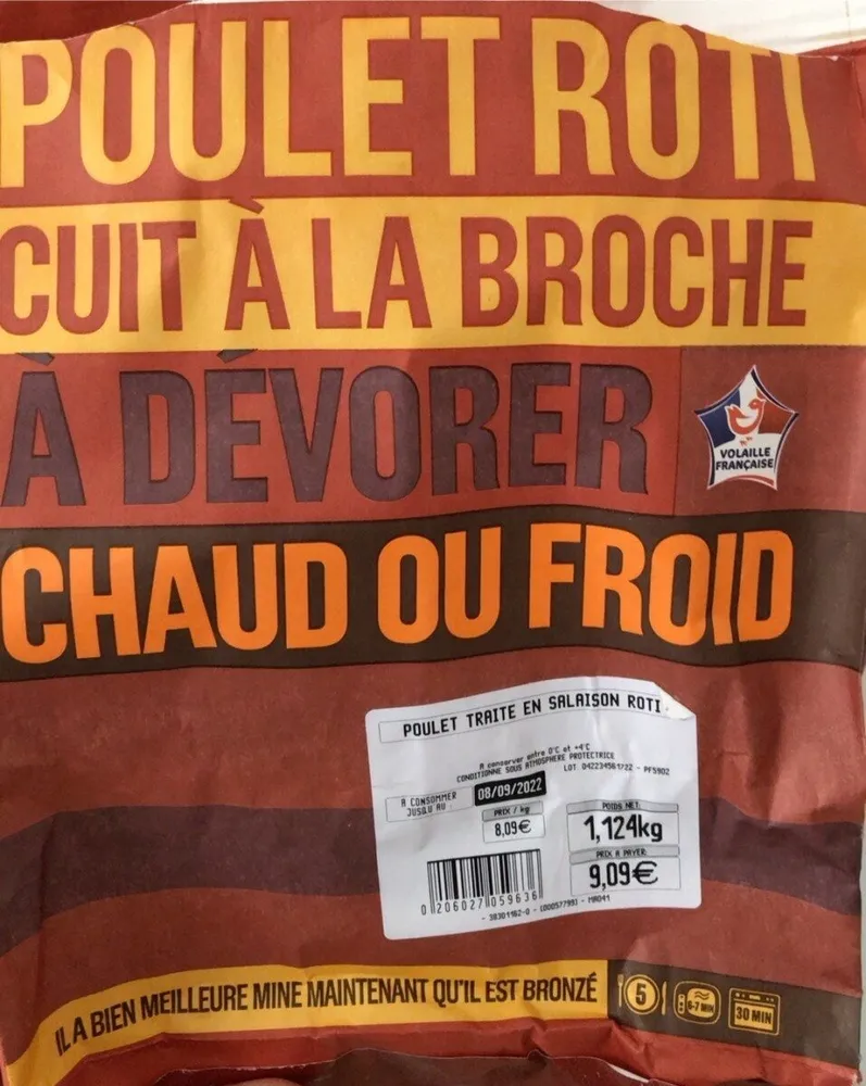 Poulet rôti cuit à la broche