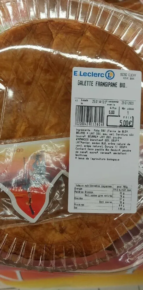 Galette frangipane bio