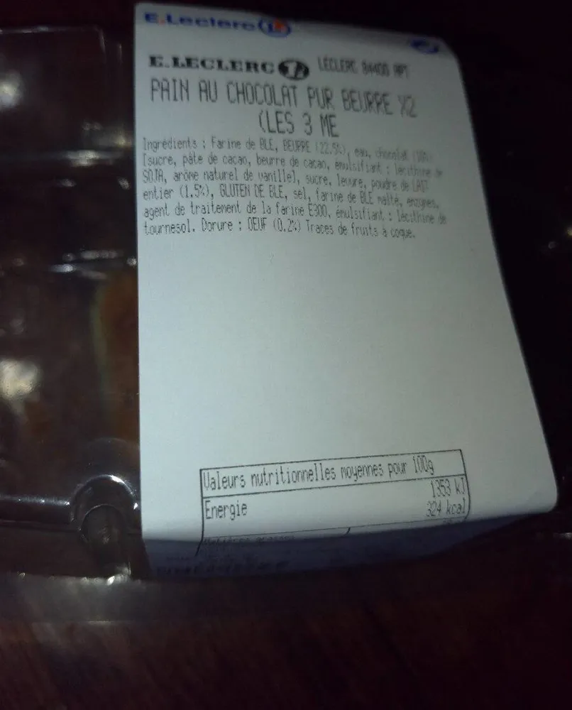 pain au chocolat pur beurre