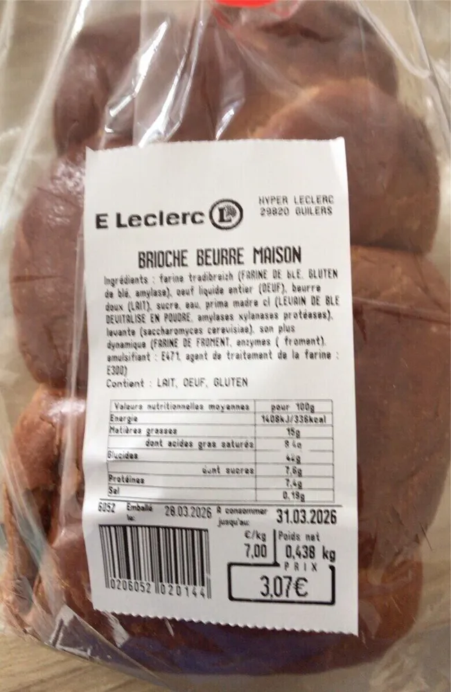 Brioche beurre maison