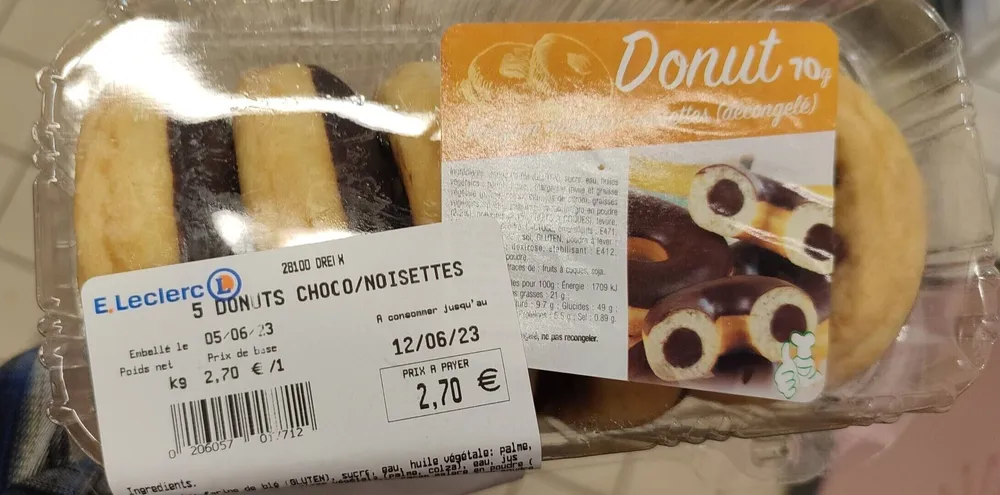 5 donuts choco/noisettes