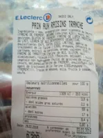 Pain aux raisins tranche