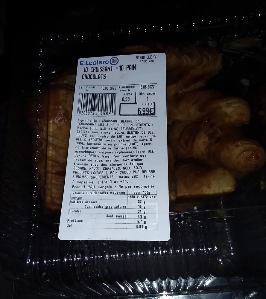 10 Croissants et 10 pains au chocolat
