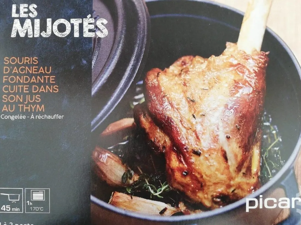 Les mijotés souris d'agneau fondante cuite dans son jus au thym