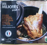 Souris d’agneau fondante cuite dans son jus au thym