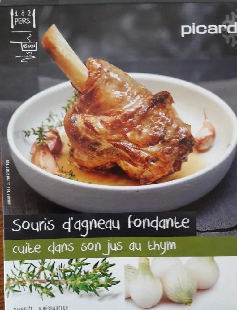 Souris d'agneau fondante cuite dans son jus au thym