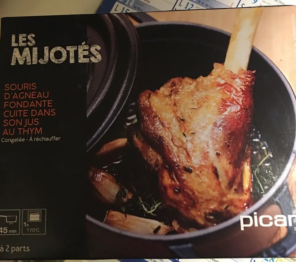 Souris d'agneau fondante cuite dans son jus au thym