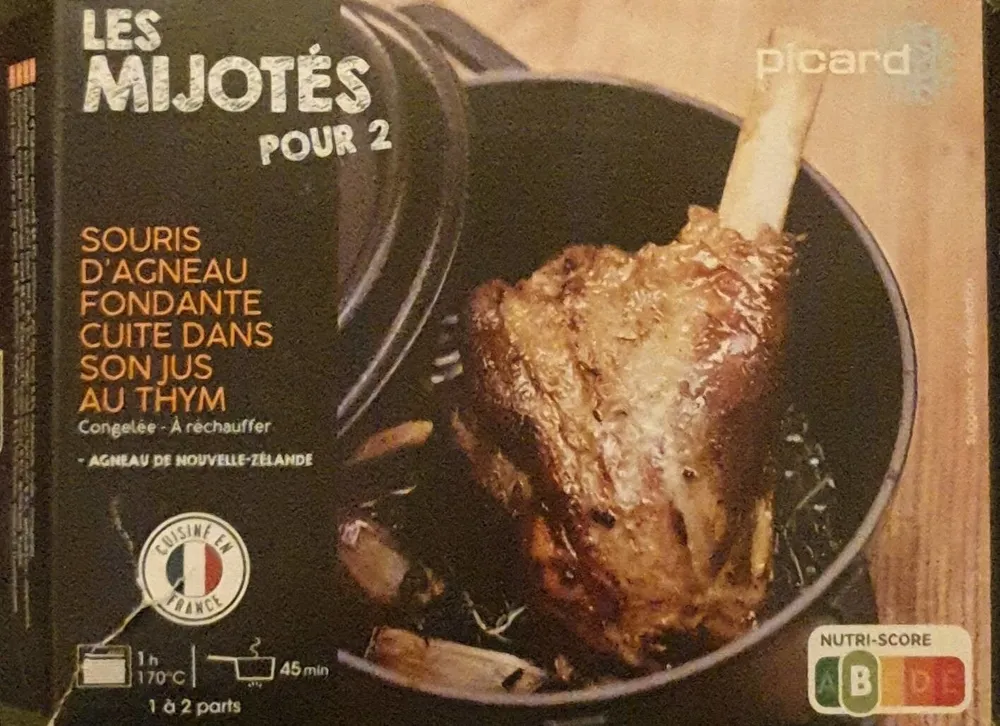 Souris d'agneau fondante cuite dans son jus au thym