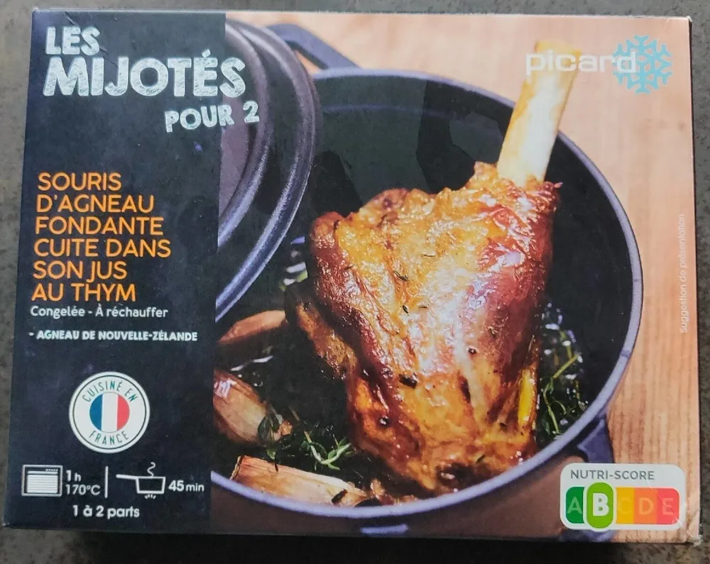 Souris d'agneau fondante cuite dans son jus