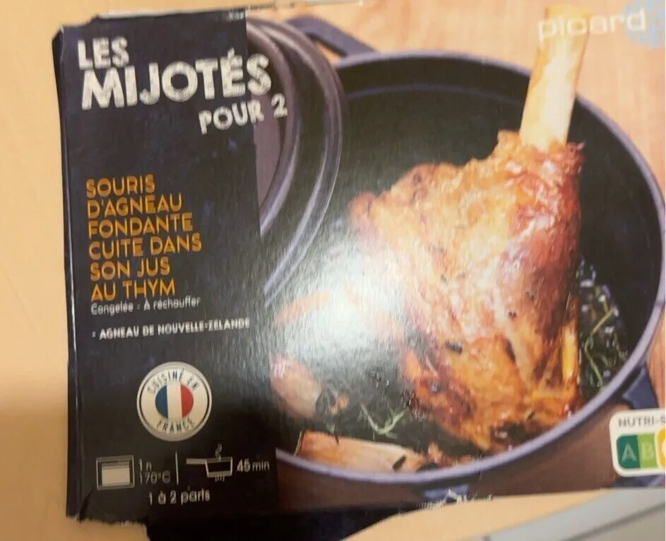 Souris d'agneau fondante cuite dans son jus au thym