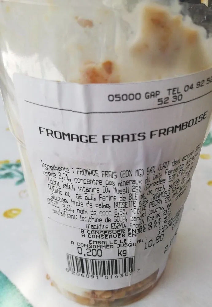 Fromage frais framboise
