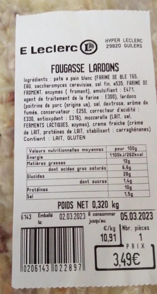 Fougasse lardons