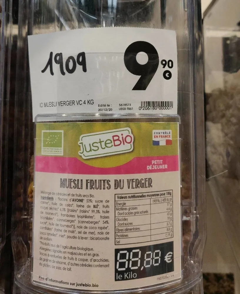 Müesli fruit du verger