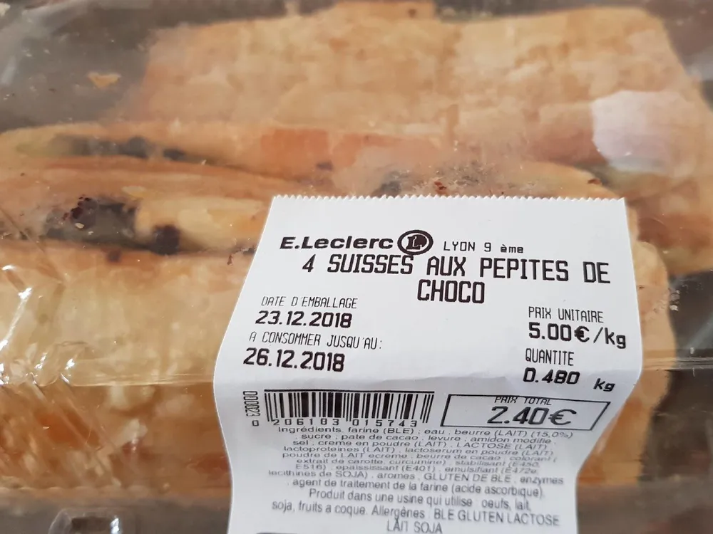 Suisses aux pépites de chocolat
