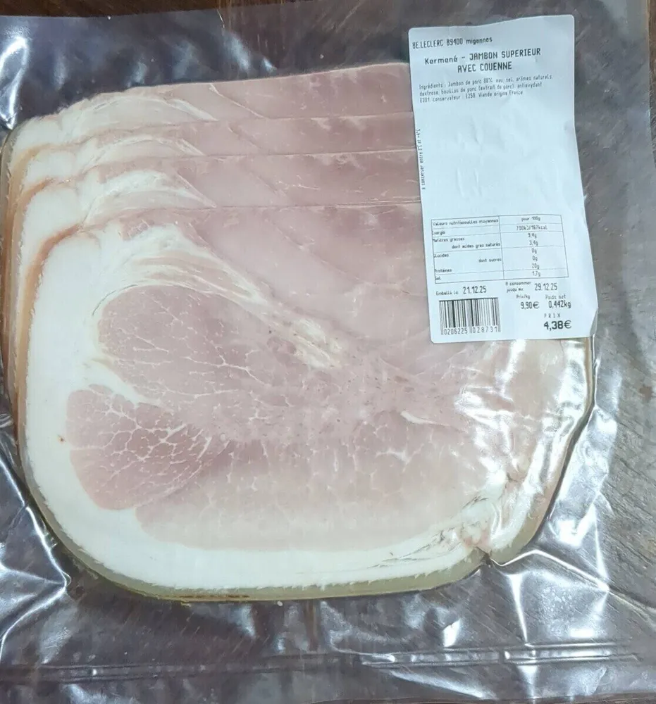 Jambon supérieur avec couenne
