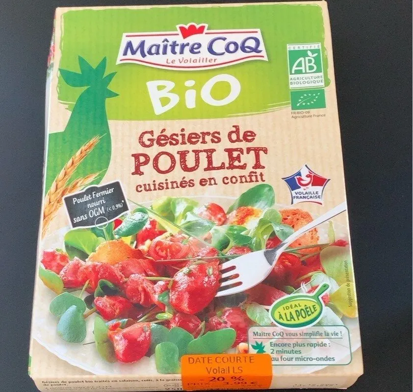 Gesier de poulet cuisine en confit