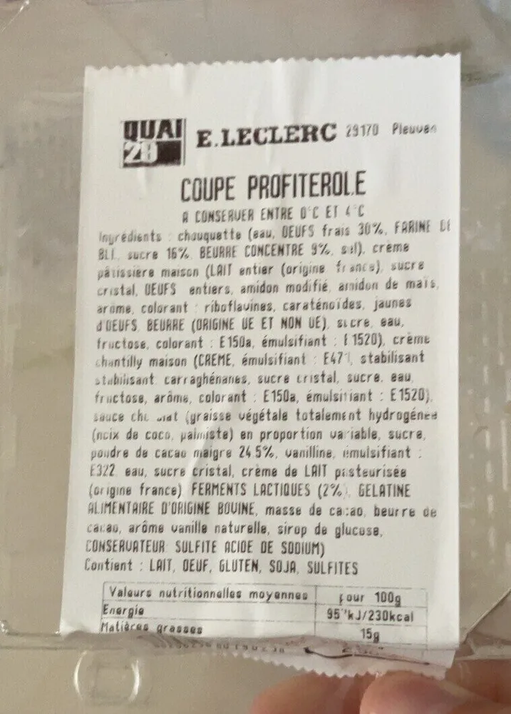 Coupe profiteroles