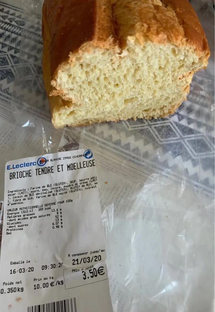 Brioche tendre et moelleuse