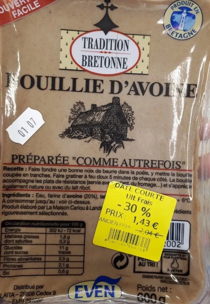 Bouillie d'avoine