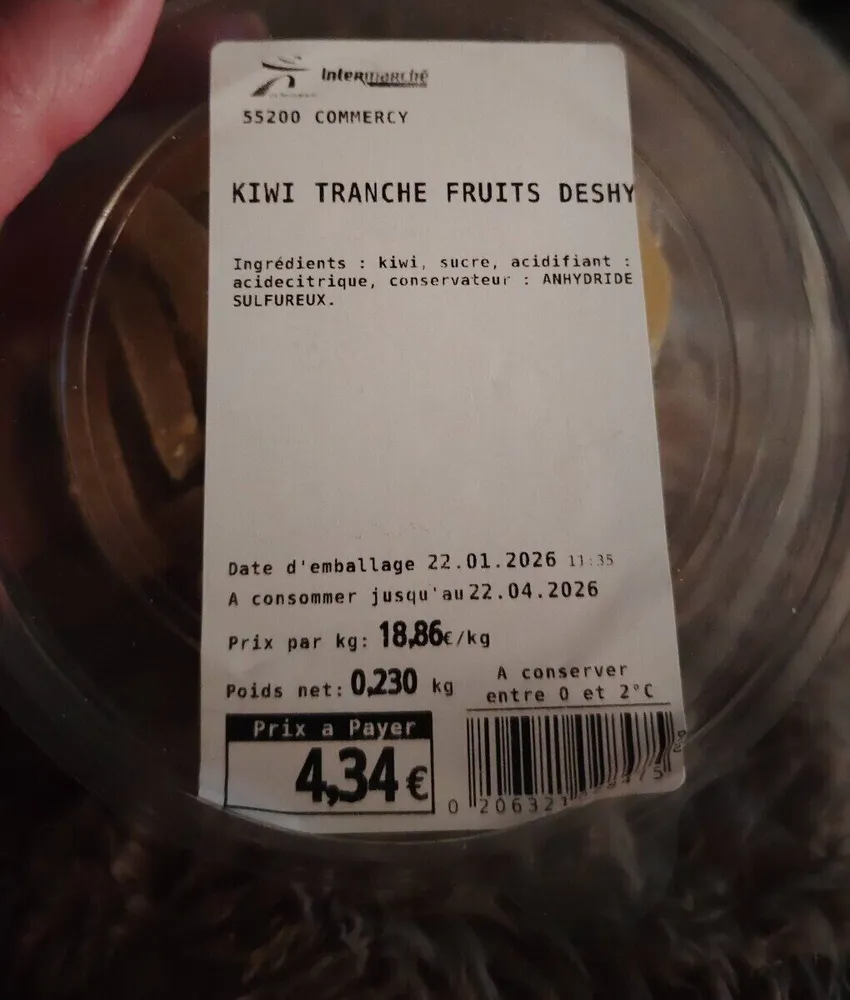 Kiwis déshydratée