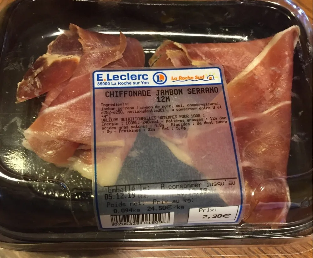Chiffonade jambon seranno 12M