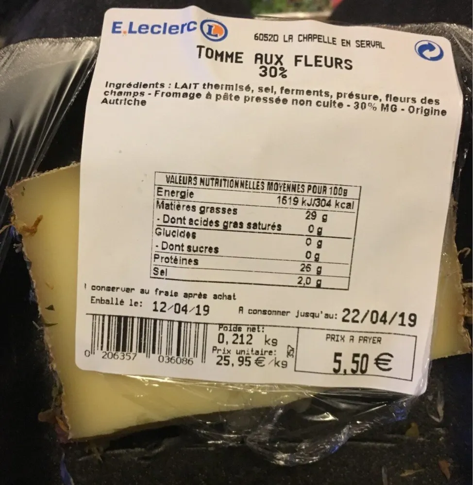 Tomme aux fleurs