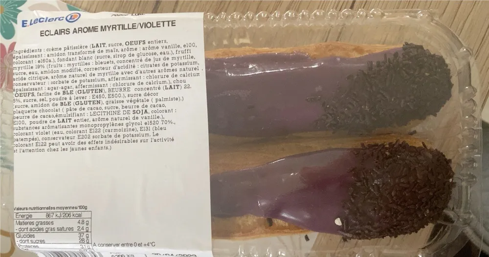 eclairs arome myrtille/violette