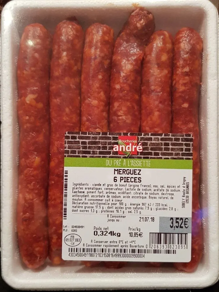 Merguez 6 pièces