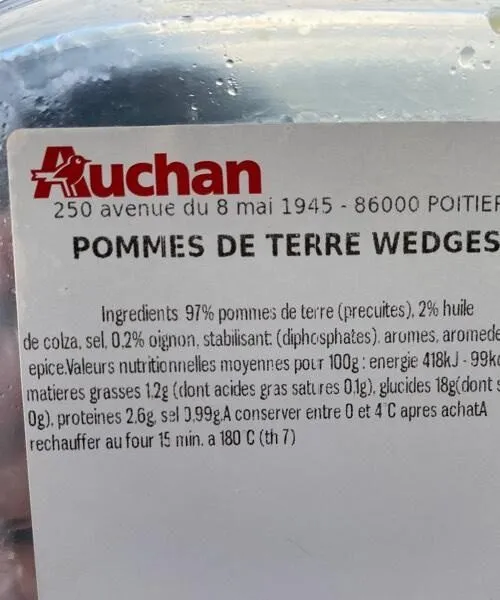 Pommes de terre wedges