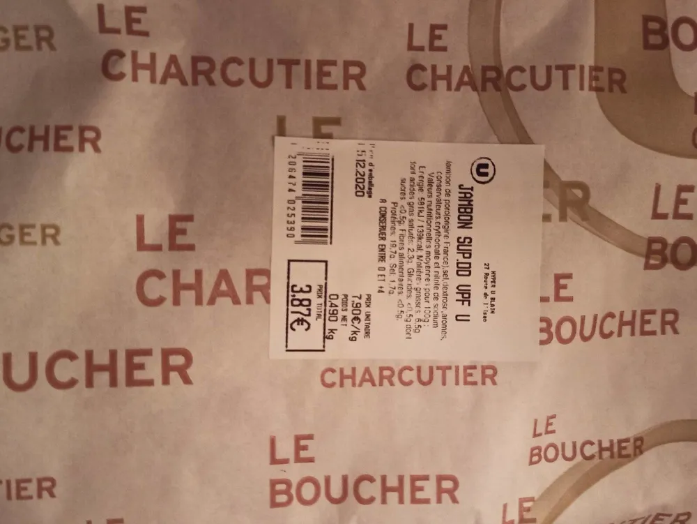 Jambon supérieure. DD vpf u