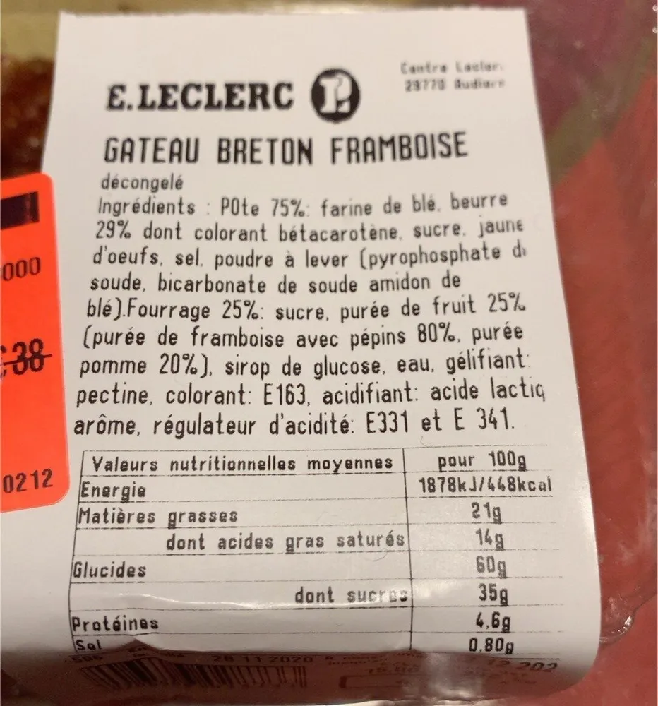 Gateau Breton Framboise