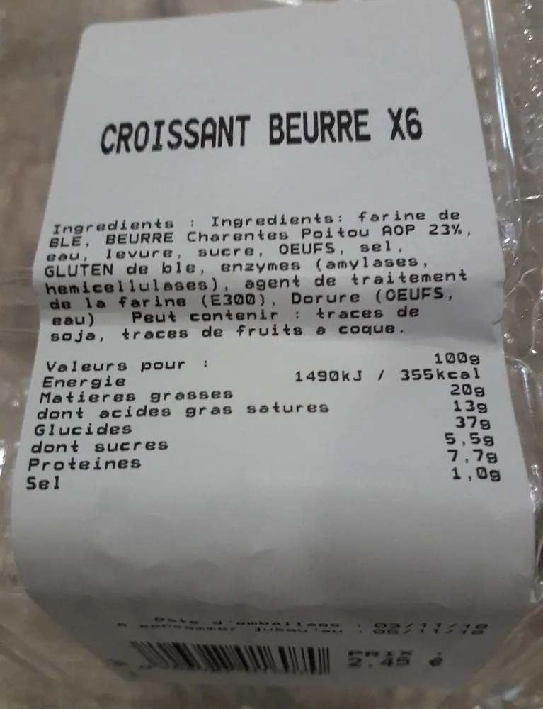 Croissant beurre