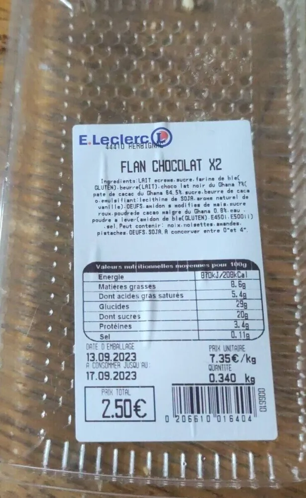 Flan chocolat