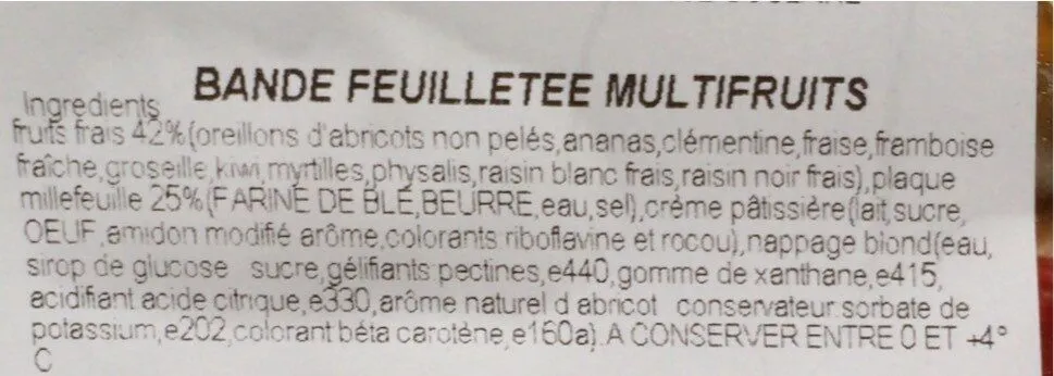 Bande feuilletee multi fruits