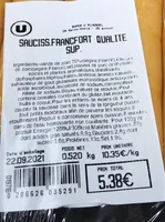 Saucisses francfort qualite sup