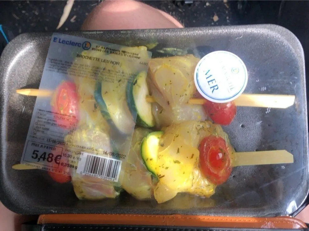 Brochette de lieu noir