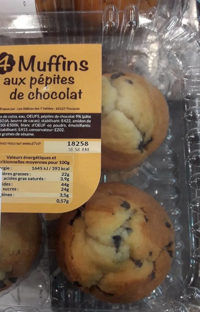 Muffins aux pépites de chocolat